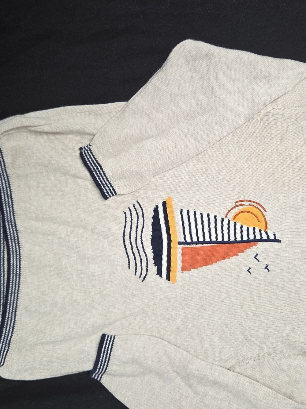 Mayoral Boys Knit Sailboat Sweater Beige 24M 92cm